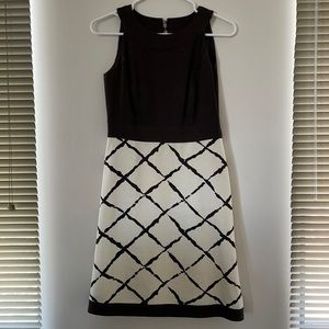 Ann Taylor Brown & Cream A-Line Dress